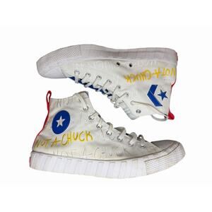 Converse Not A Chuck High Top Shoes White/Blue/Red Size 12 – Preowned